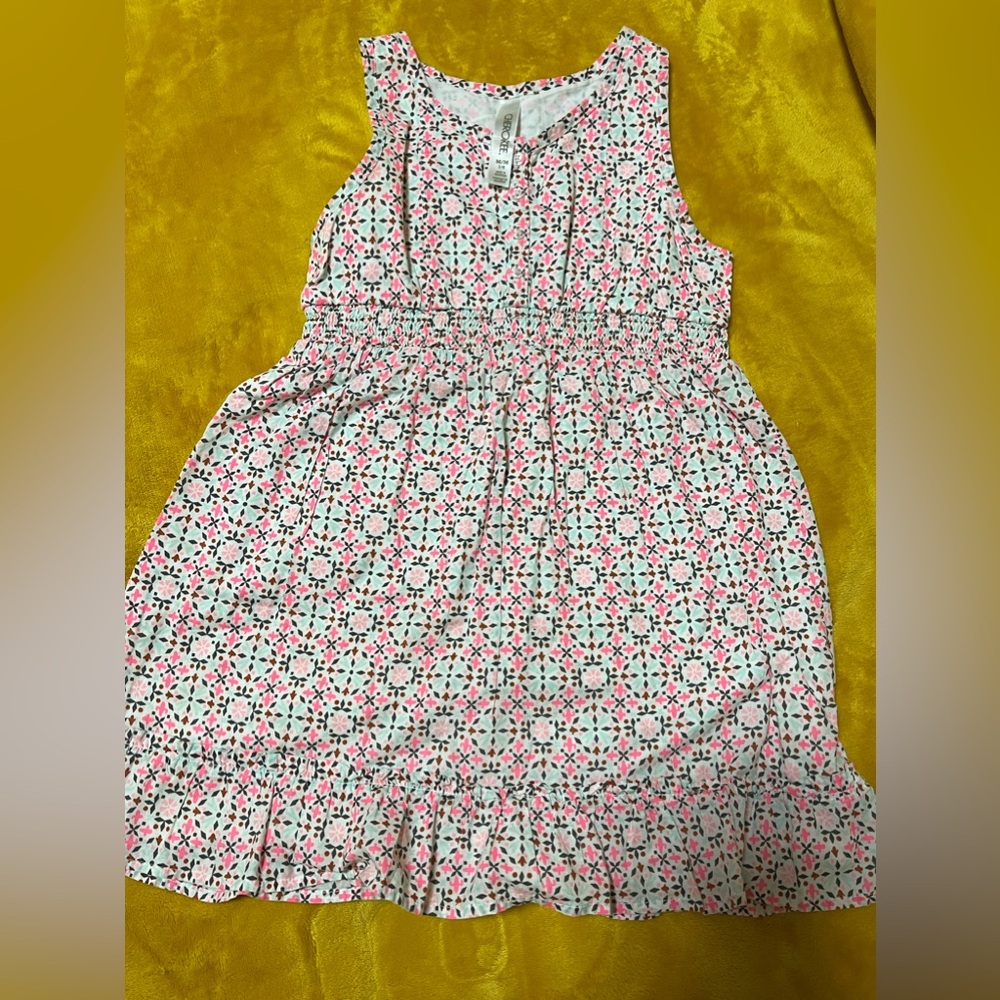 Cotton summer dress with lining, for a girl 7-8 years old
